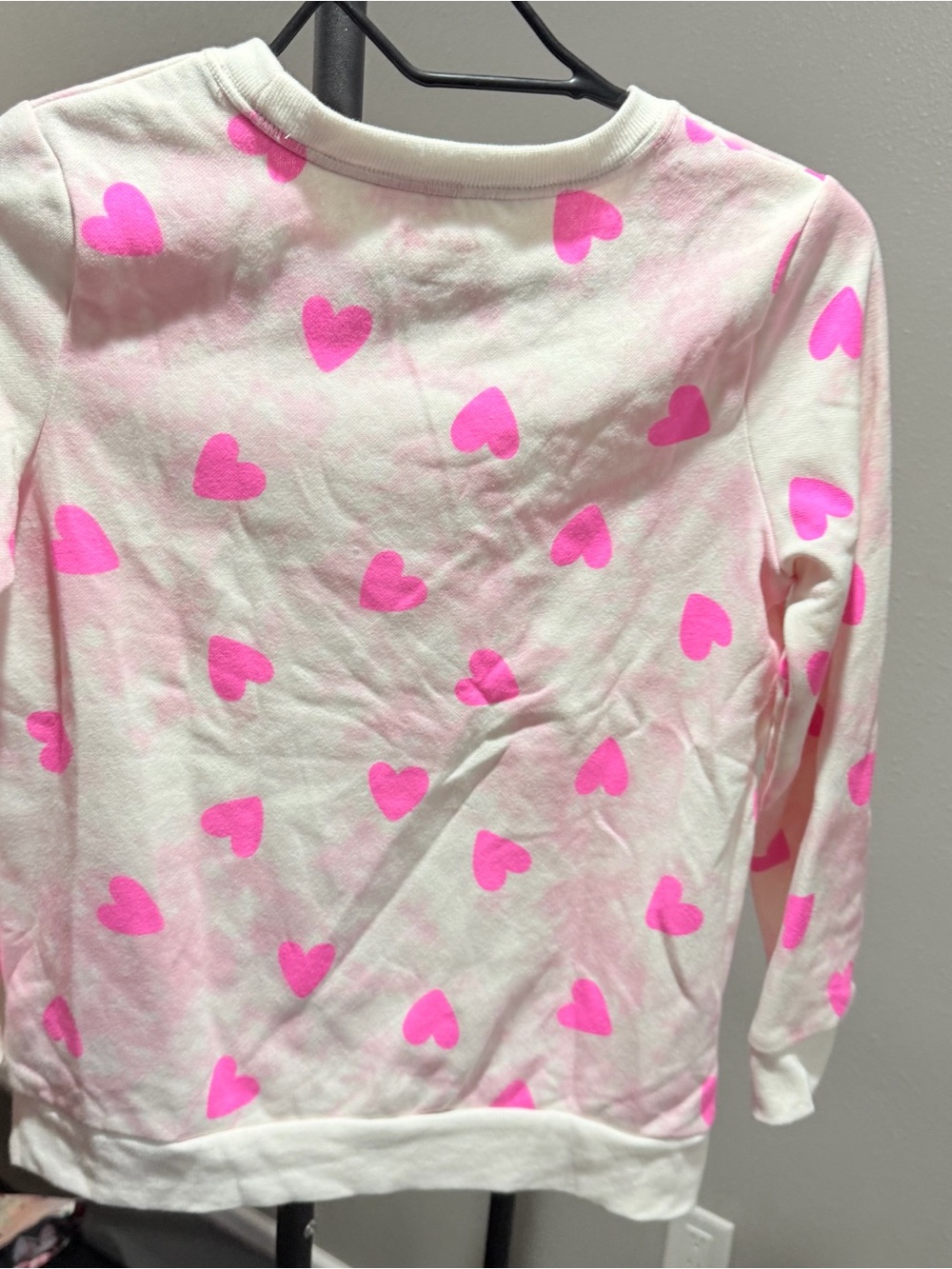 Cat & Jack White Sweatshirt with Bright Pink Heart Print